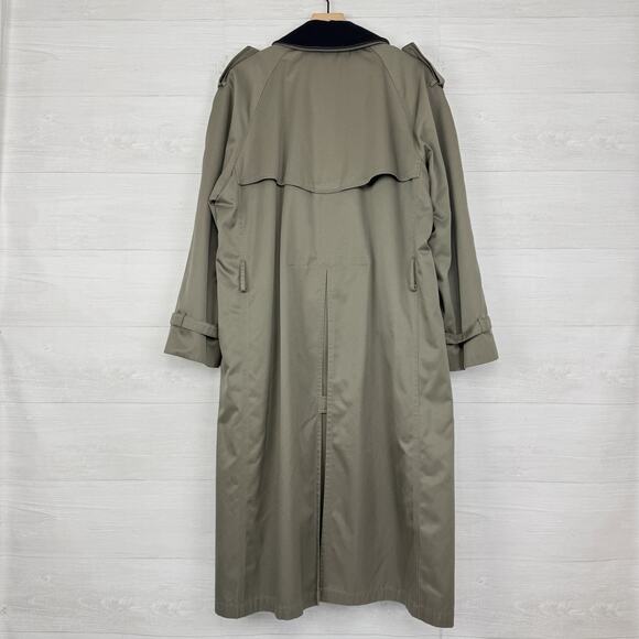 Vtg Chaps Ralph Lauren Men Size 40R Double Breasted Trench Coat Wool Lined Khaki - Picture 5 of 16